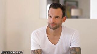 Tattooed Frenchman and hot Latina chick Eliza Ibarra are dancing on the sheets