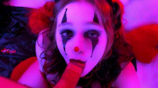 Kinky clown sex with hot blowjob and facial