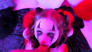 Kinky clown sex with hot blowjob and facial