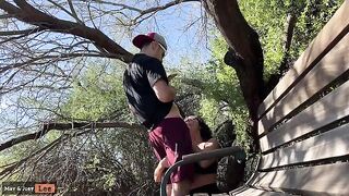 Busty Girl Almost Caught Getting Head by the Lake