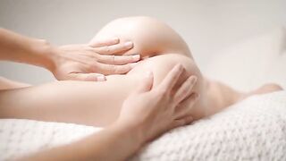 The man gently caressed her pussy with his skilful fingers - relaxing massage