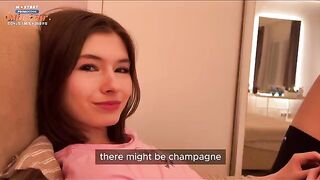 A sexy brunette gets fucked on camera, asking if she’s being filmed