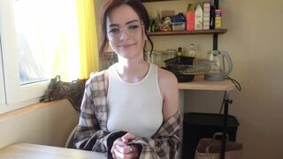 A nerdy girl showed her real face and began to fiercely engage in anal play