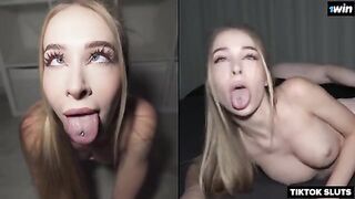 Petite teen Nata Ocean gets fucked hard on TikTok, showcasing her slim figure and loud moans