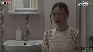 The Russian schoolgirl is having fun with her boyfriend at home