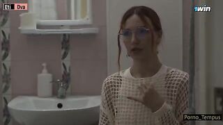 The Russian schoolgirl is having fun with her boyfriend at home