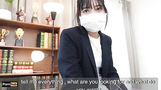The gardener has sex with the Asian teacher in the classroom, a steamy encounter