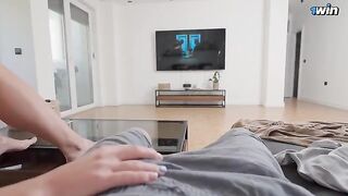 My stepsister took care of my cock while my parents were away