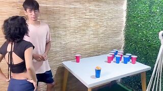A game between stepbrothers ended up in sex and a cumshot into her pussy