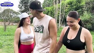 A guy in the park makes a deal with two girlfriends for some intimate fun
