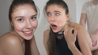 Fella fucks sweet babe in doggy style until he finishes
