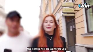 A busty girl had sex with a YouTuber in the vestibule