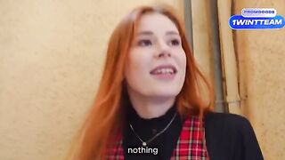 A busty girl had sex with a YouTuber in the vestibule