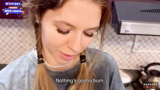 A flatmate has no objection to being fucked in the kitchen from time to time
