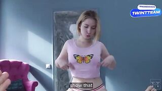 The guy punished the stepdaughter for wasting money on blowjob classes
