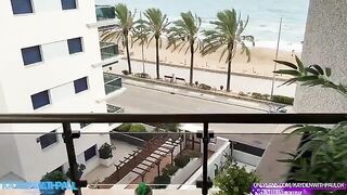Sex on the balcony with a girl who loves to show her big ass