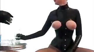 Lesbians in latex clothes were very excited and passionate