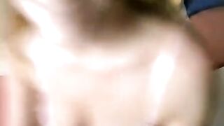 Homemade blowjob with a hot teen girl wearing glasses