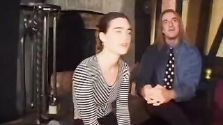A girl with a big bush has sex