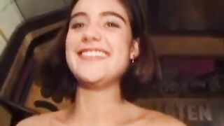 A girl with a big bush has sex