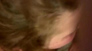 I put my cock in her mouth while she was eating eggs, a kinky POV scene