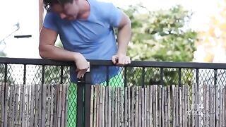 The neighbor guy fucked busty brunette with natural tits hard