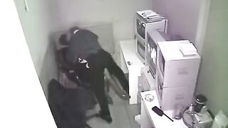 The girl was photographed while having sex at her workplace