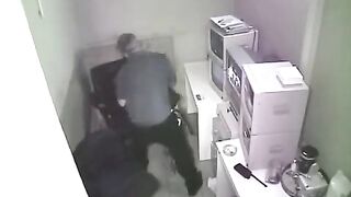 The girl was photographed while having sex at her workplace