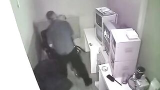 The girl was photographed while having sex at her workplace