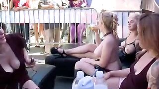 Sex extreme on the street with a stunning redhead