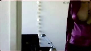 Peeping through the big boobs is a very erotic view