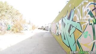 A guy picked up a girl and fucked her on the street in public