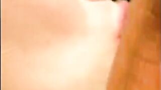 A man came out of the pool and made cumshot on girlfriend's face