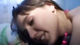 Hot Russian chick is having fun with her mate in the hostel room