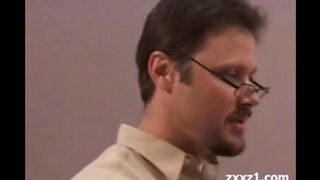 The teacher pushed the cancer into a dirty bitch and finished in her mouth