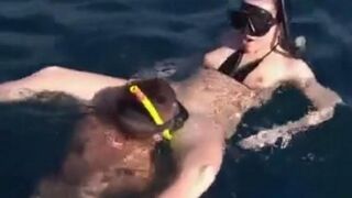Aqualangists fuck at the depths of the sea, a steamy underwater scene