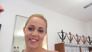 The whore received a new dress for her deep blowjob skills. It was a good business