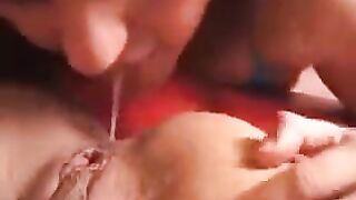 Charming girls in anal coweling with two guys
