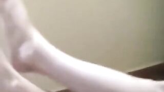 A drunk girl smoked a naked pipe and burned her boobs