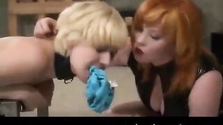 Lesbian porn with BDSM twist, featuring pain and pleasure