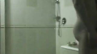 Bathhouse sex party for a drunk Russian brunette