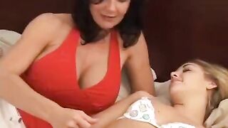 Lesbian beauties try a new strap-on for the first time