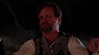 The leader of the red-skinned tribe fucks two Indians