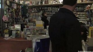 A rough sex in the shop, the girl was fucked hard