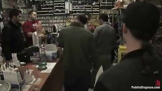 A rough sex in the shop, the girl was fucked hard