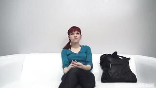 Red-haired 18-year-old agreed to fuck at casting for a nipple