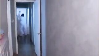 A girl was fucked by a monster in the mouth with passion