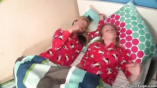 Two girls fed a guy's dick during the masturbation, showcasing some steamy action