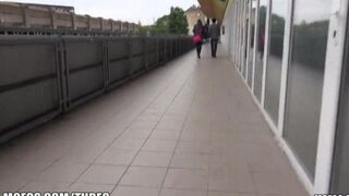 Girl was caught at the station and she was not against having sex