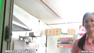 Saleswoman fucks for money in an intense scene
